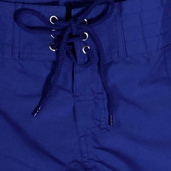 Sunset Med Blue Board Shorts Lace Tie Waist NWOT - Picture 6 of 6